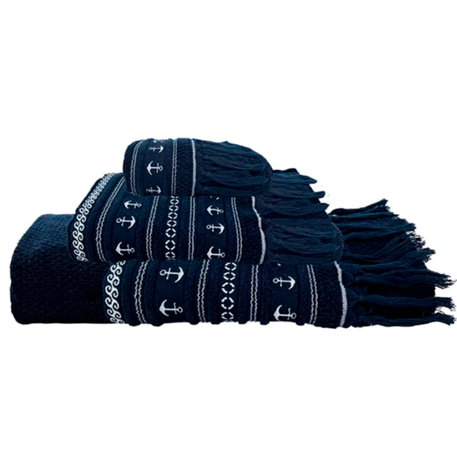 SET TOALLAS ANCHORS - AZUL SANTORINI