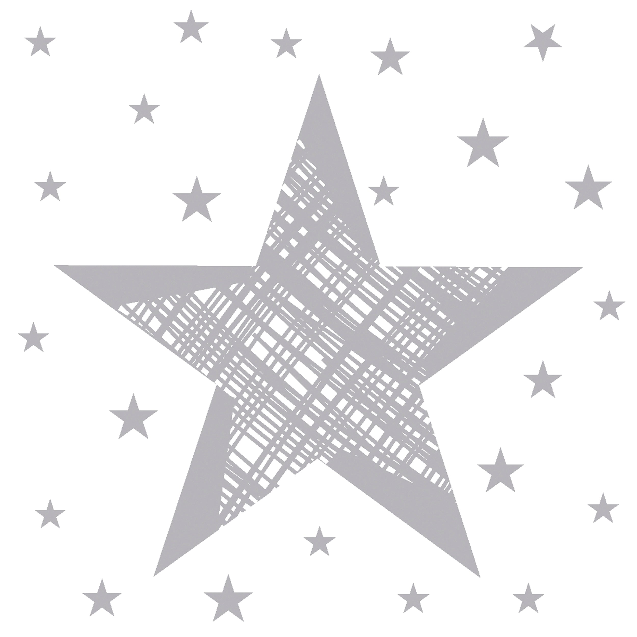 SILVER STAR WHITE COCKTAIL NAPKIN
