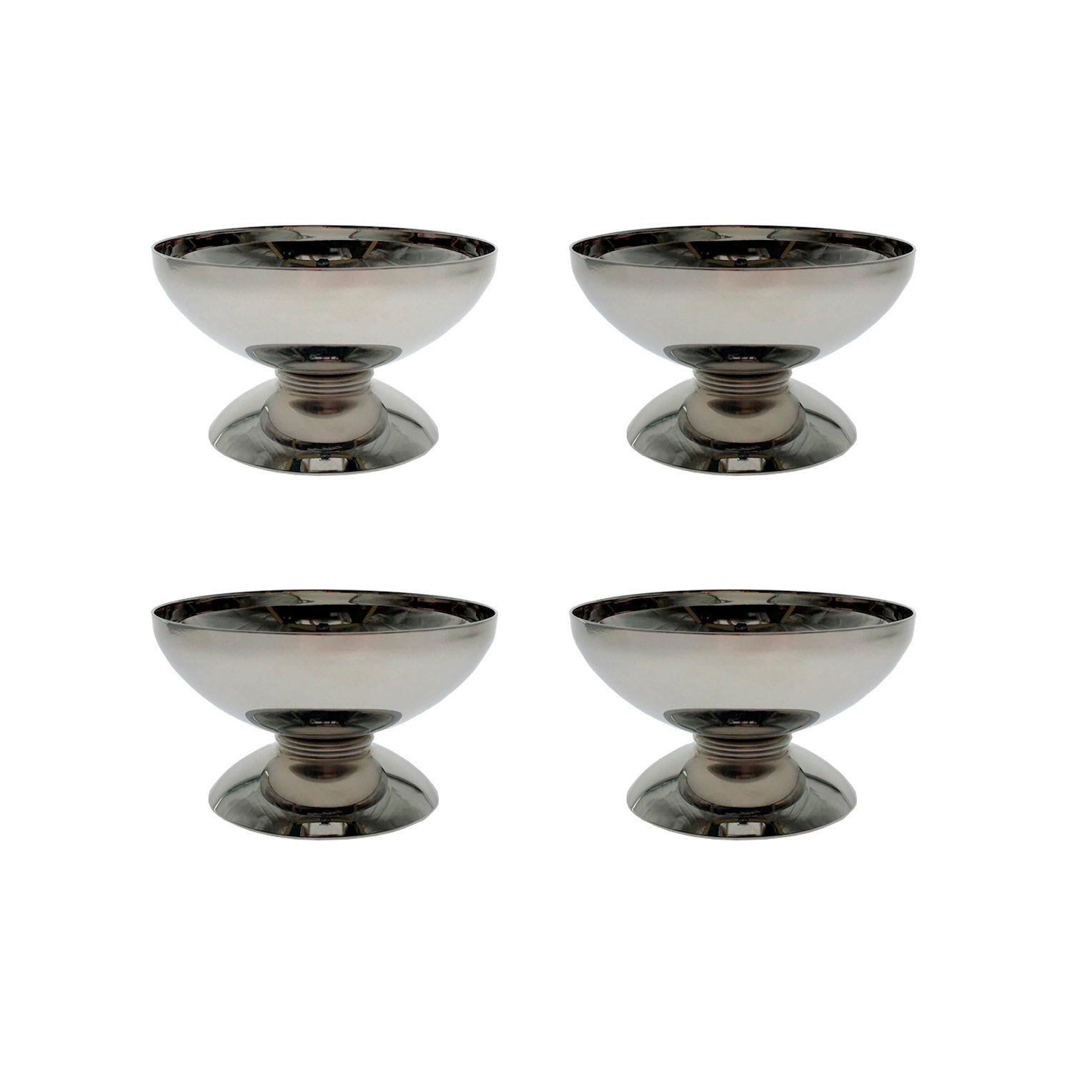 4 BOWLS PARA HELADO ACERO INOX