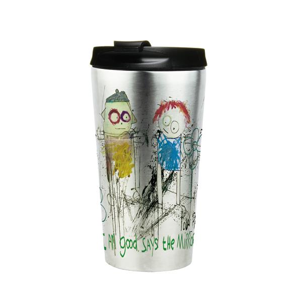 TERMO C/TAPA NEGRA ACERO I AM GOOD