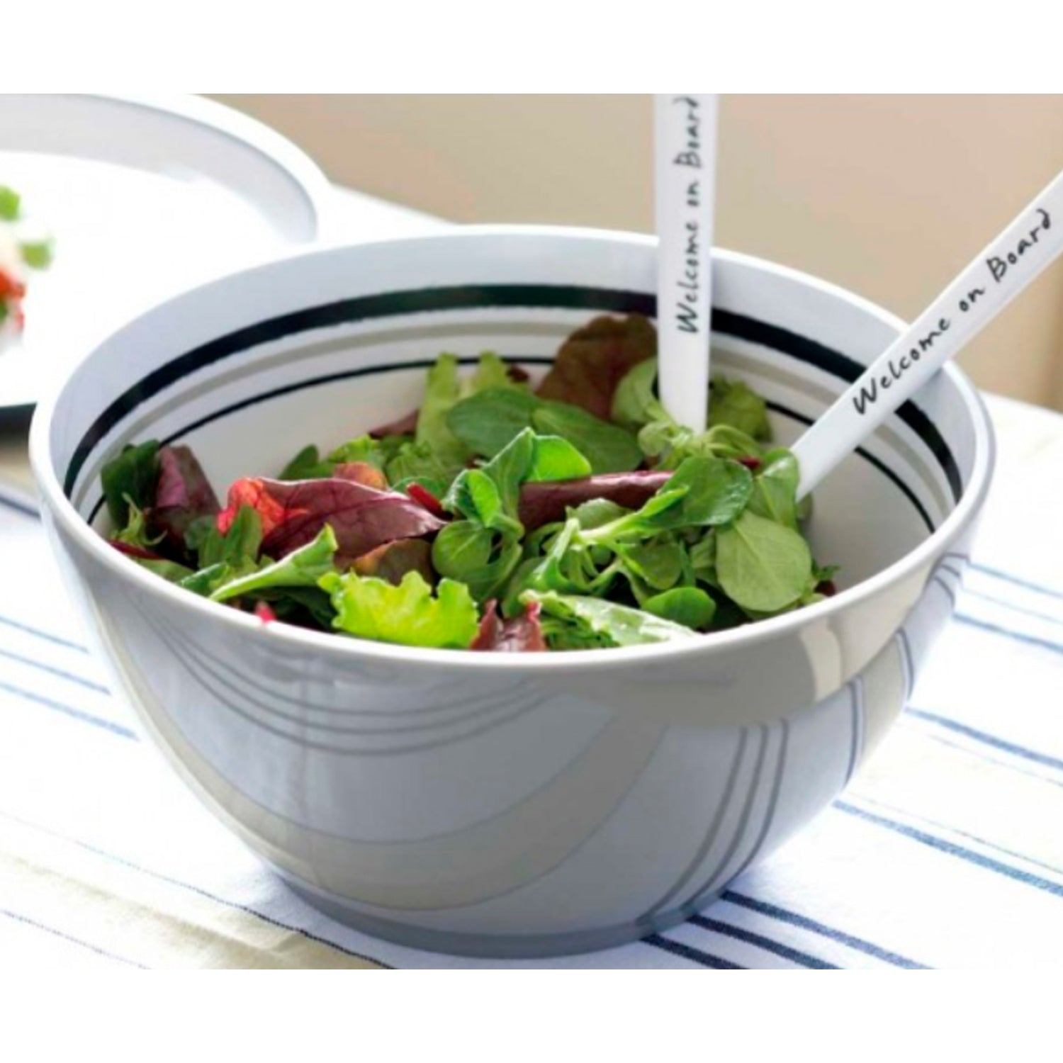 ENSALADERA + CUBIERTOS WELCOME ON BOARD X3