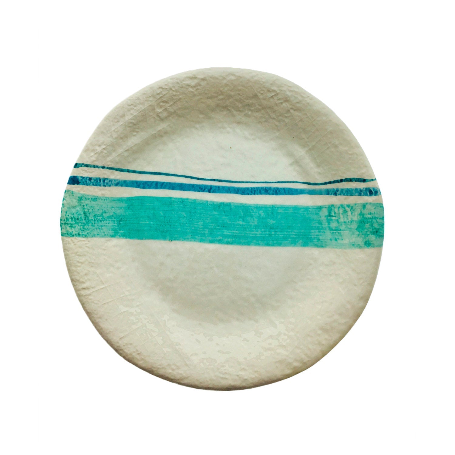 PLATO DE FONDO RAYAS CELESTE