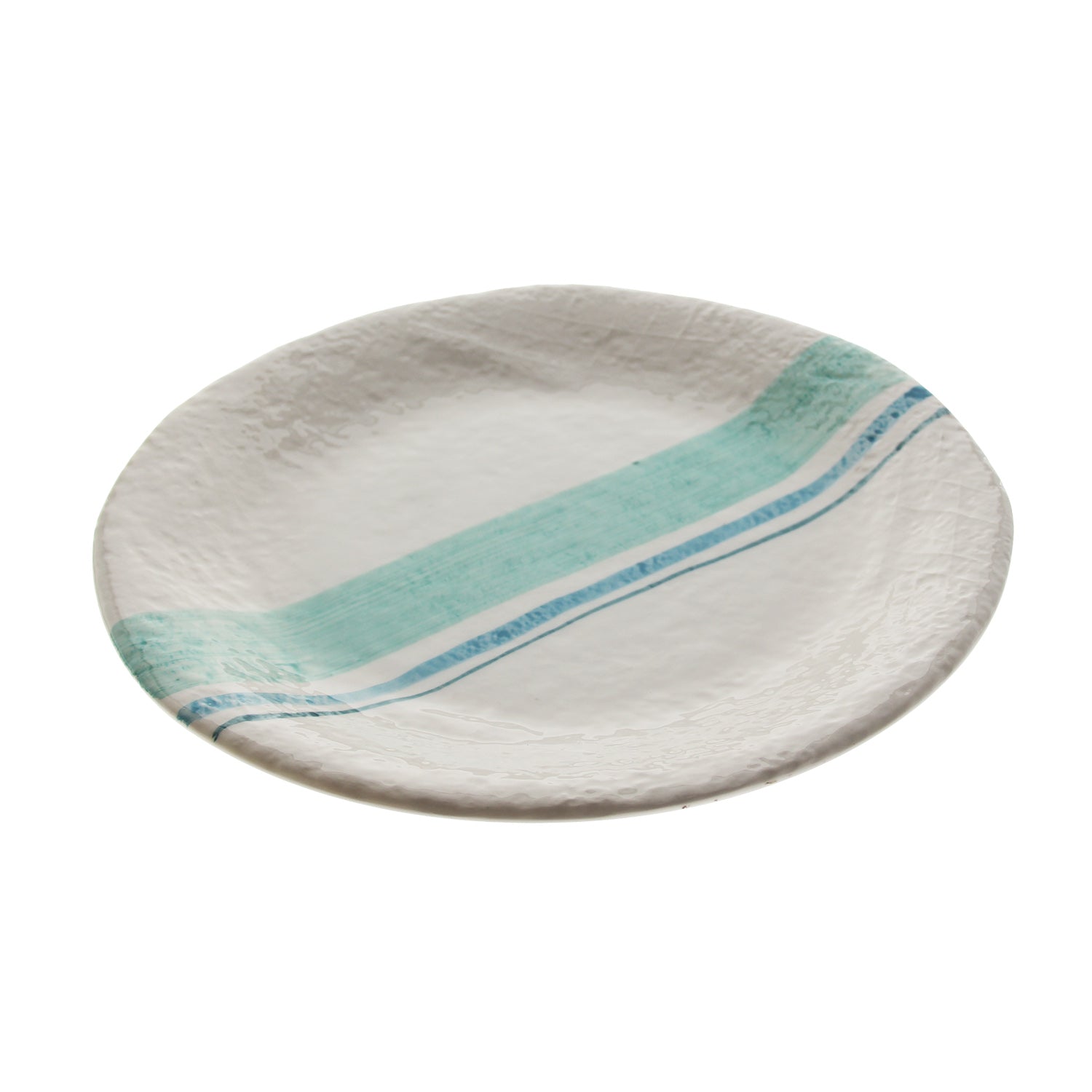 PLATO DE FONDO RAYAS CELESTE