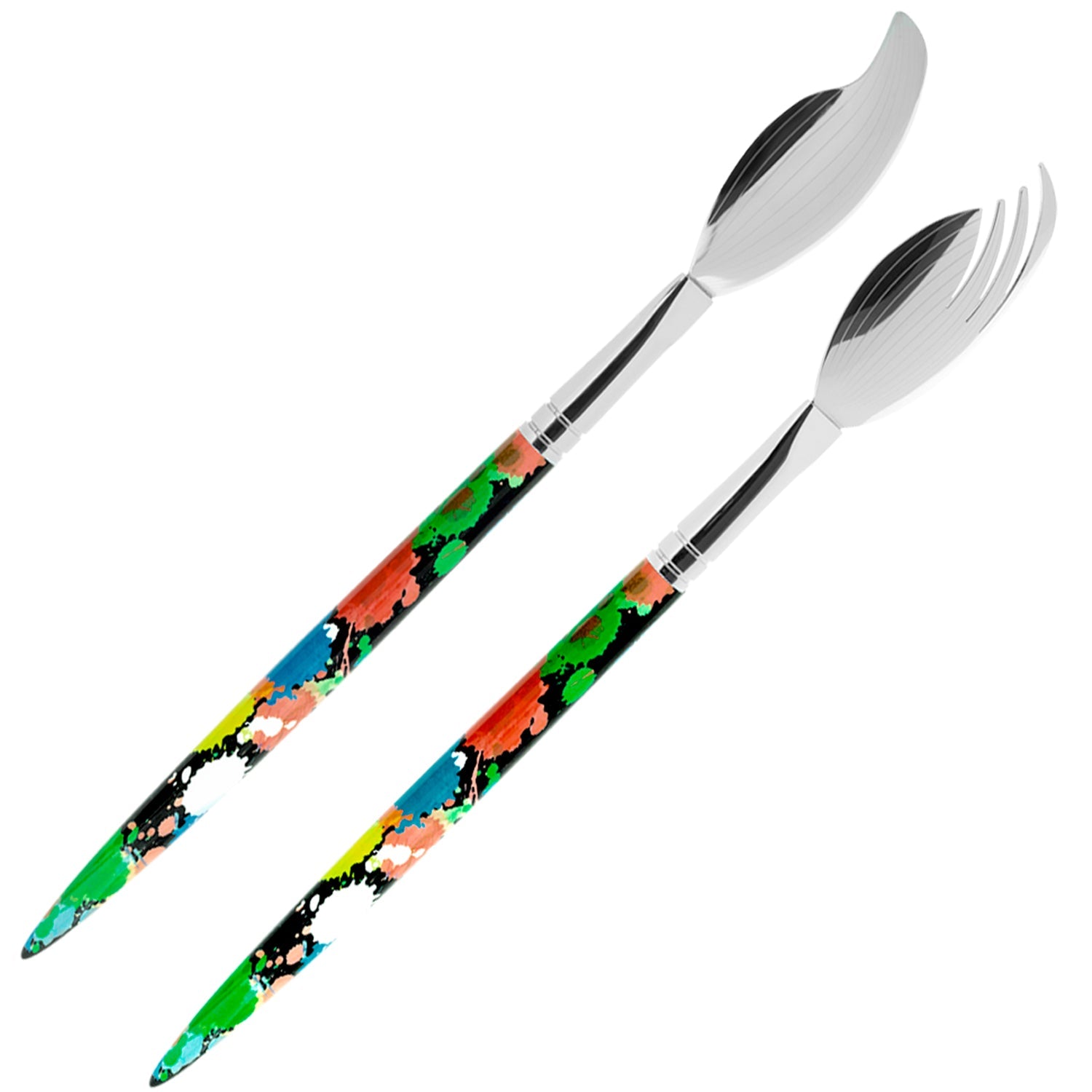 SALAD CUTLERY BLACK BRUSHES