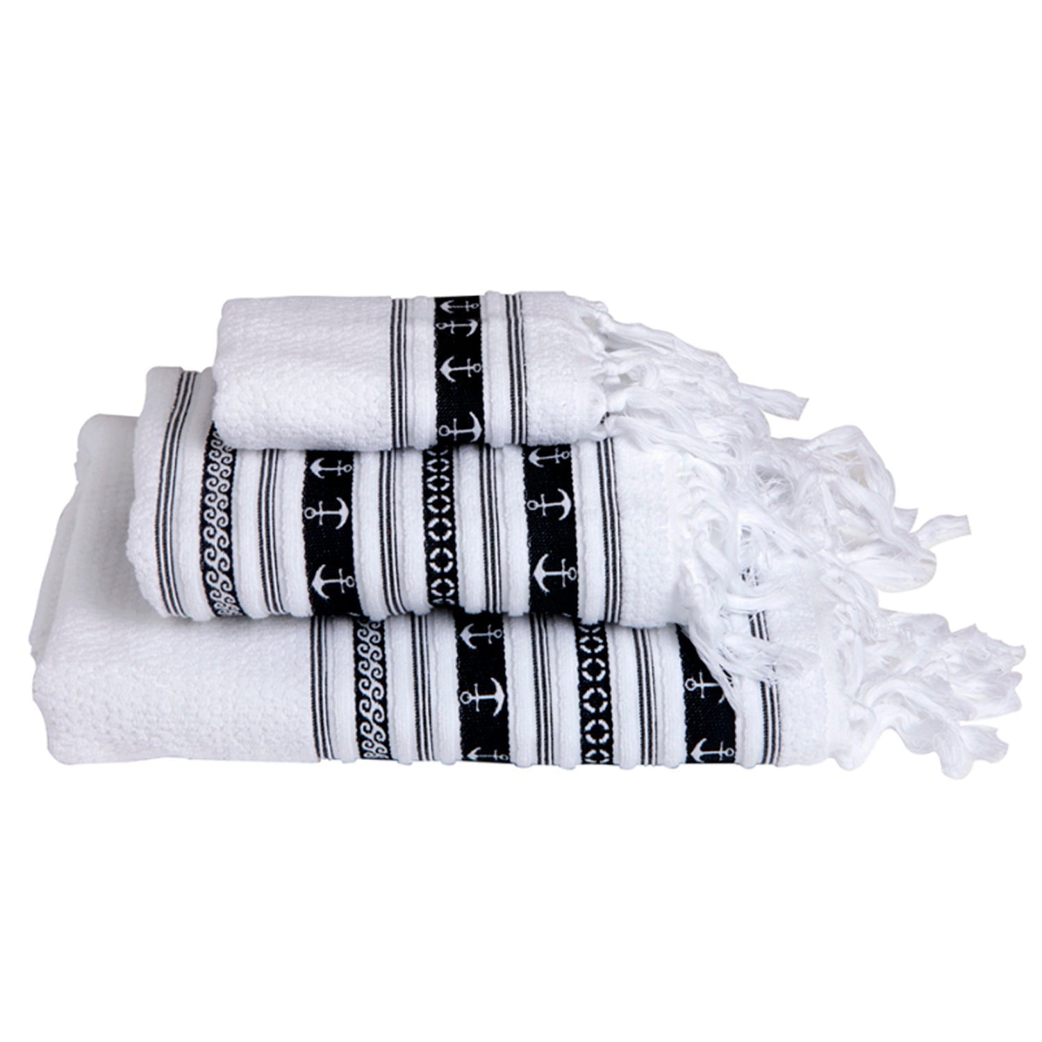 SET TOALLAS ANCHORS BLANCO SANTORINI