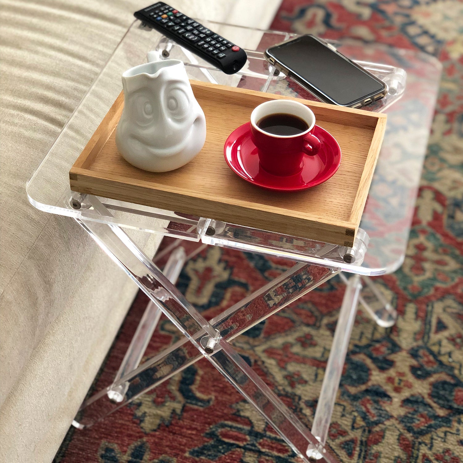 MESA ACRÍLICO PLEGABLE CUADRADA