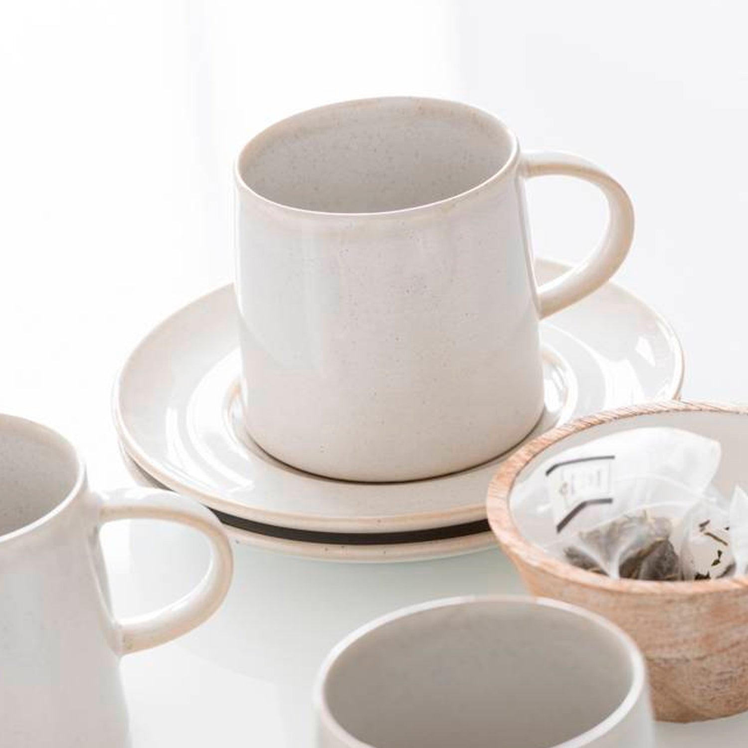 TAZA+PLATO NOA PORCELANA BLANCO