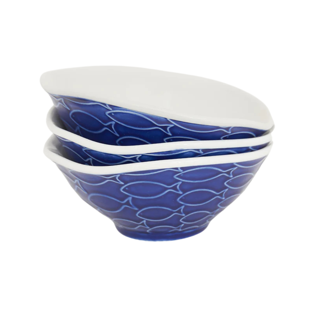 SET DE TRES BOWLS PECES AZUL