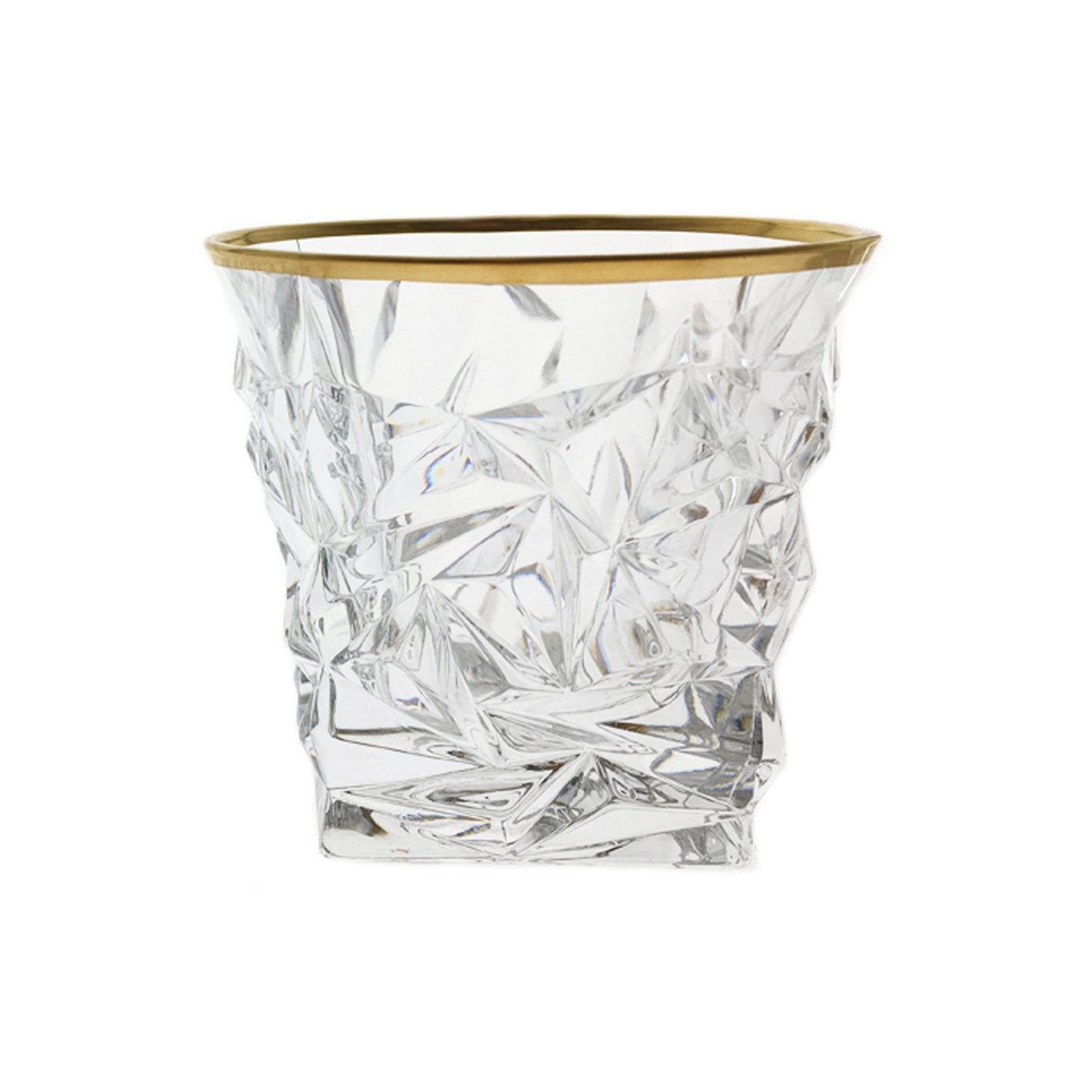 VASOS BAJOS CON BORDE DORADO X 6