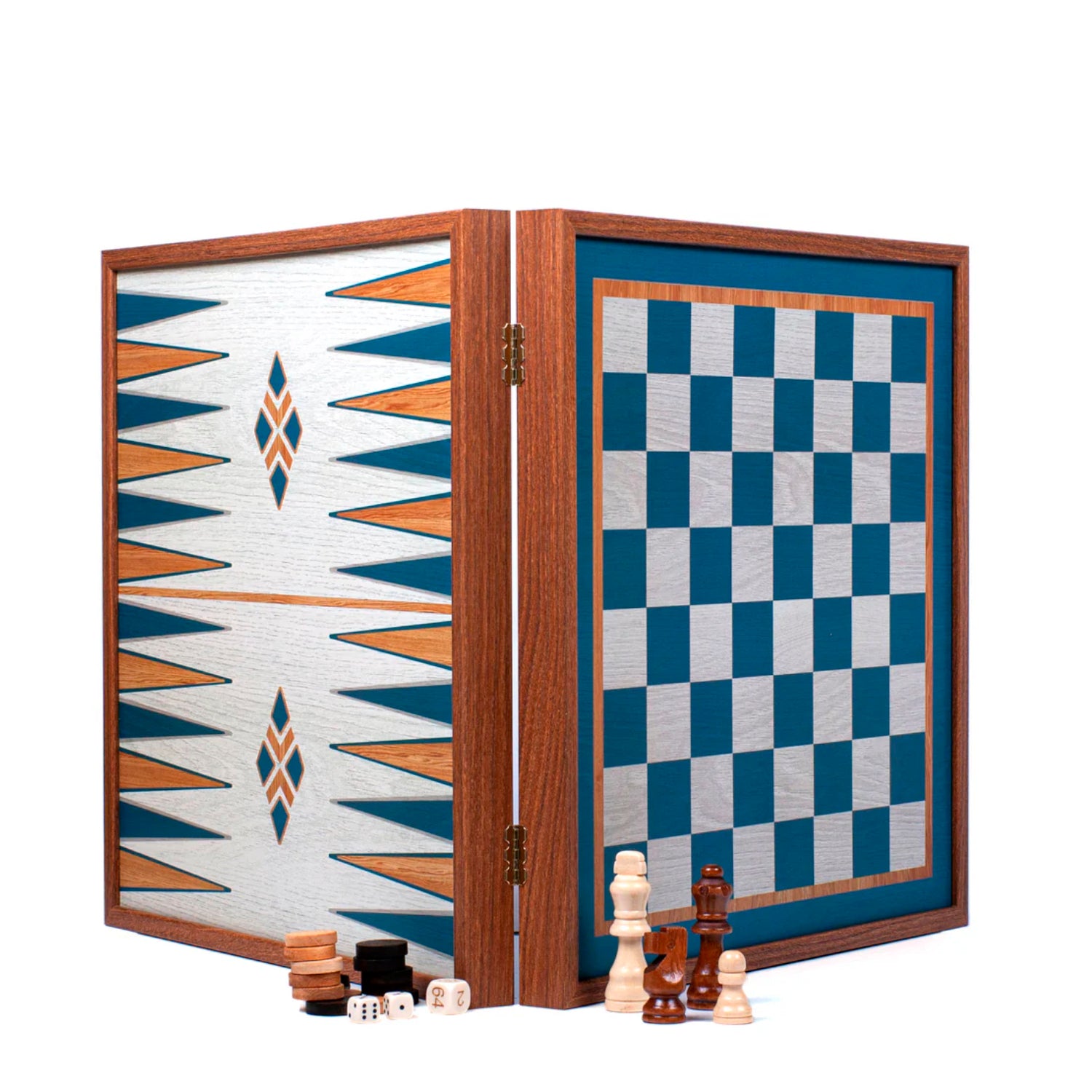 AJEDREZ & BACKGAMMON GRANDE AZUL