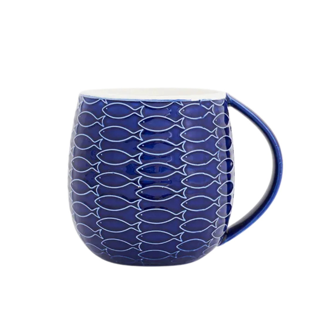 TAZA MUG DE PECES AZUL