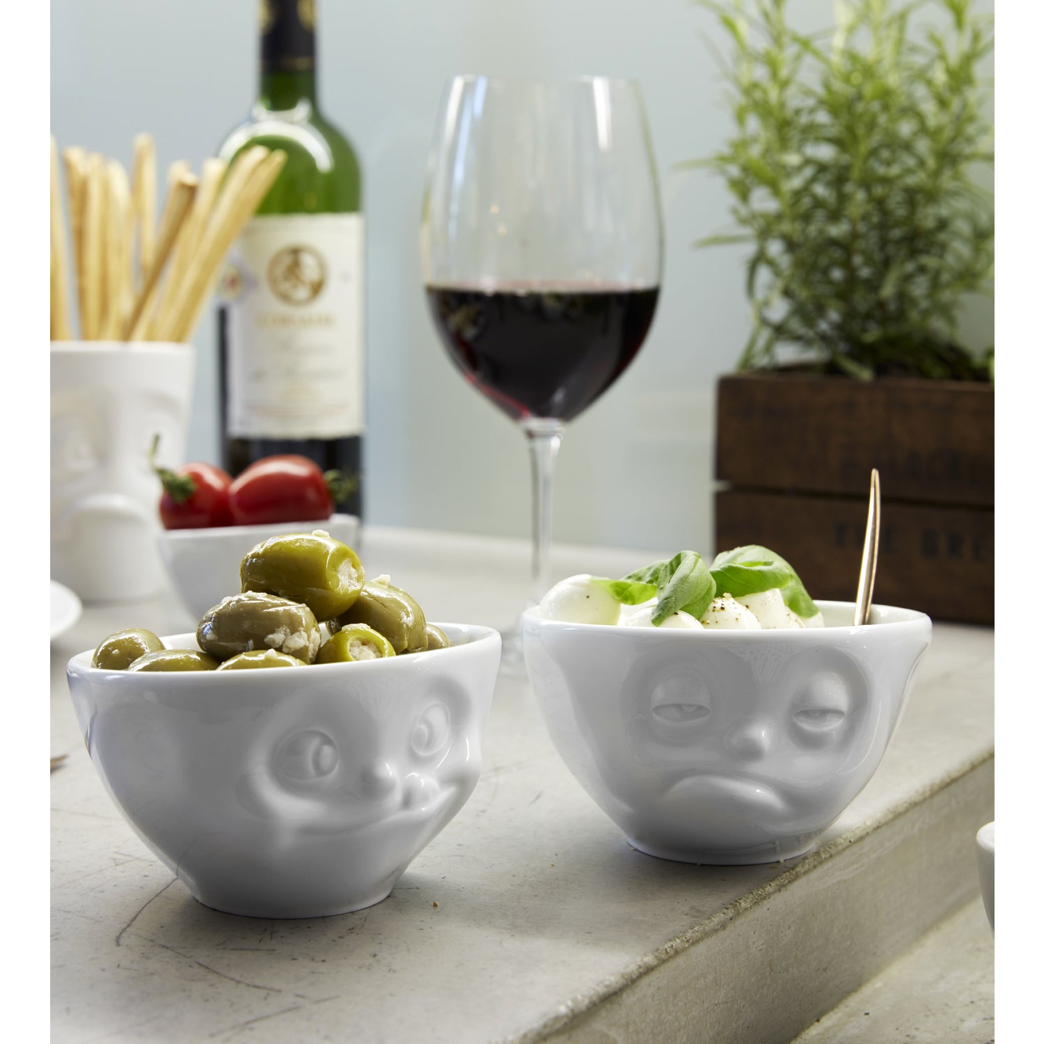 BOWLS MEDIANOS HAPPY & SULKING X2