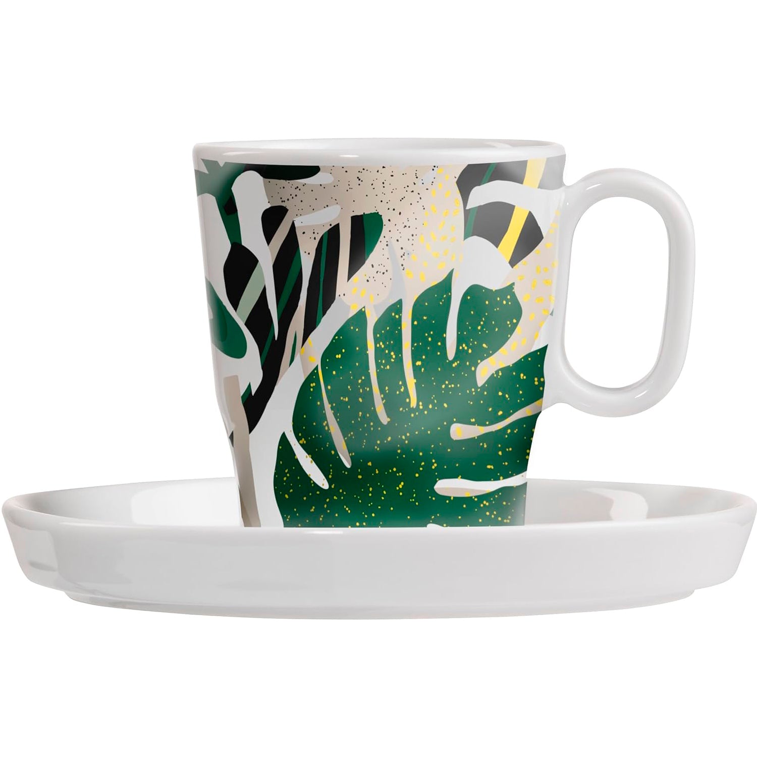 TAZA PARA ESPRESSO C/ PLATO HOJA