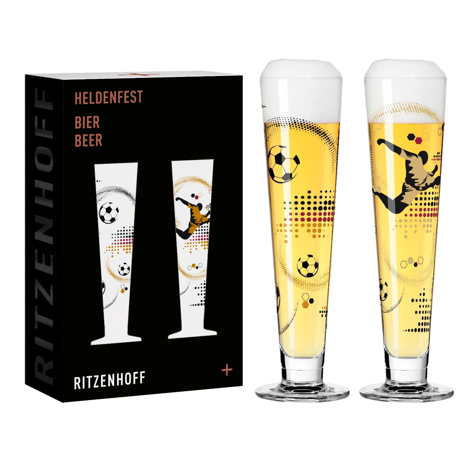 SET DE 2 VASOS DE CERVEZA FUTBOL