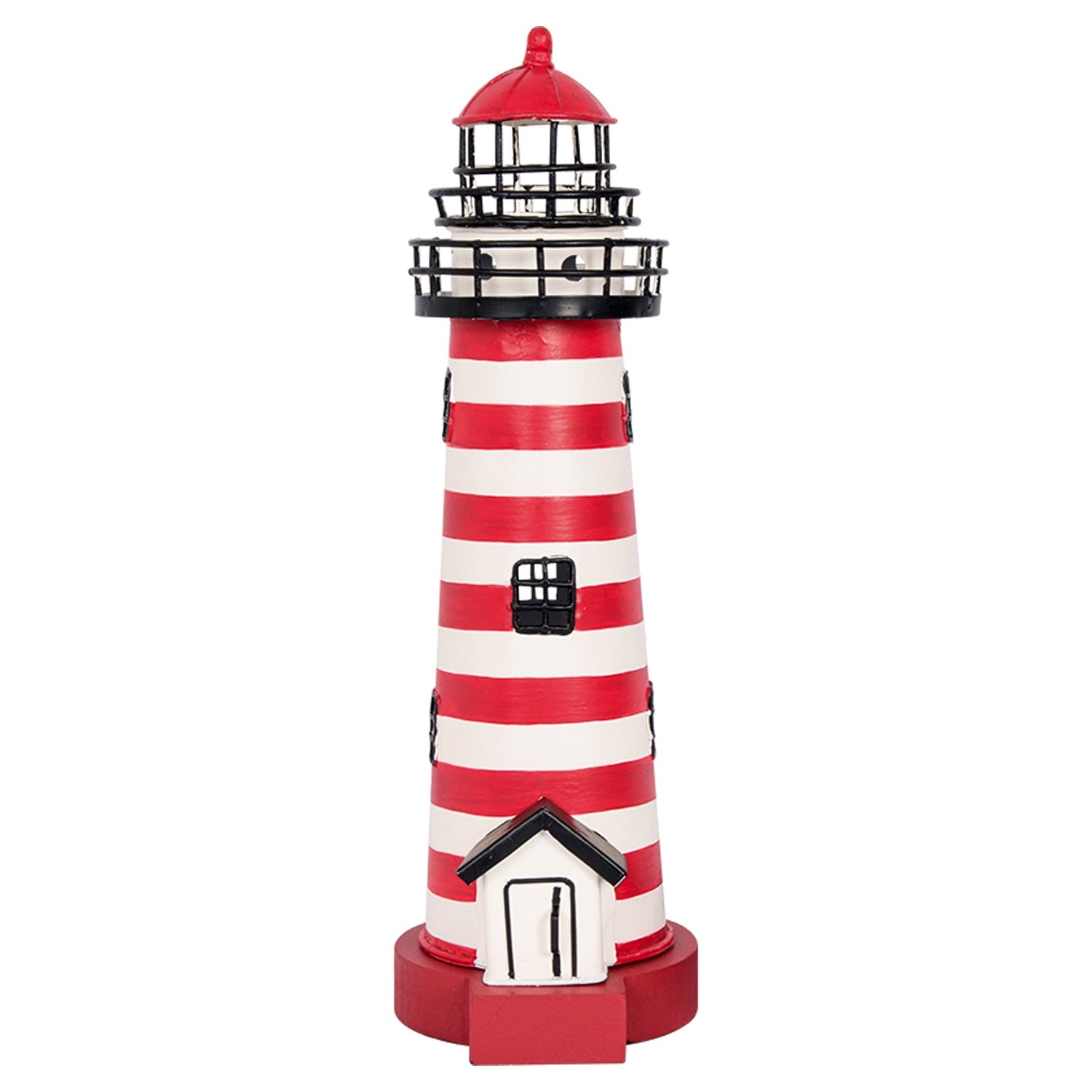 RED STRIPED LIGHTHOUSE LAMP