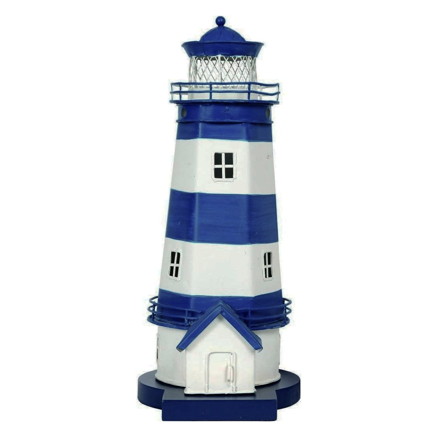 BLUE STRIPED LIGHTHOUSE LAMP