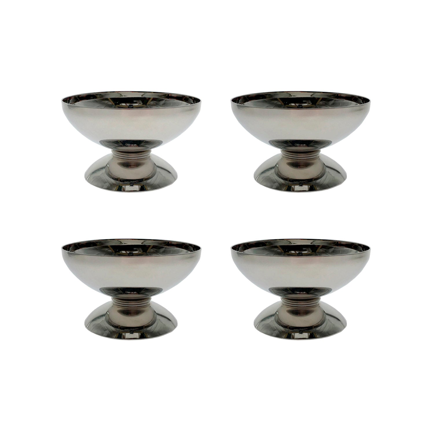 4 STAINLESS STEEL ICE CREAM BOWLS
