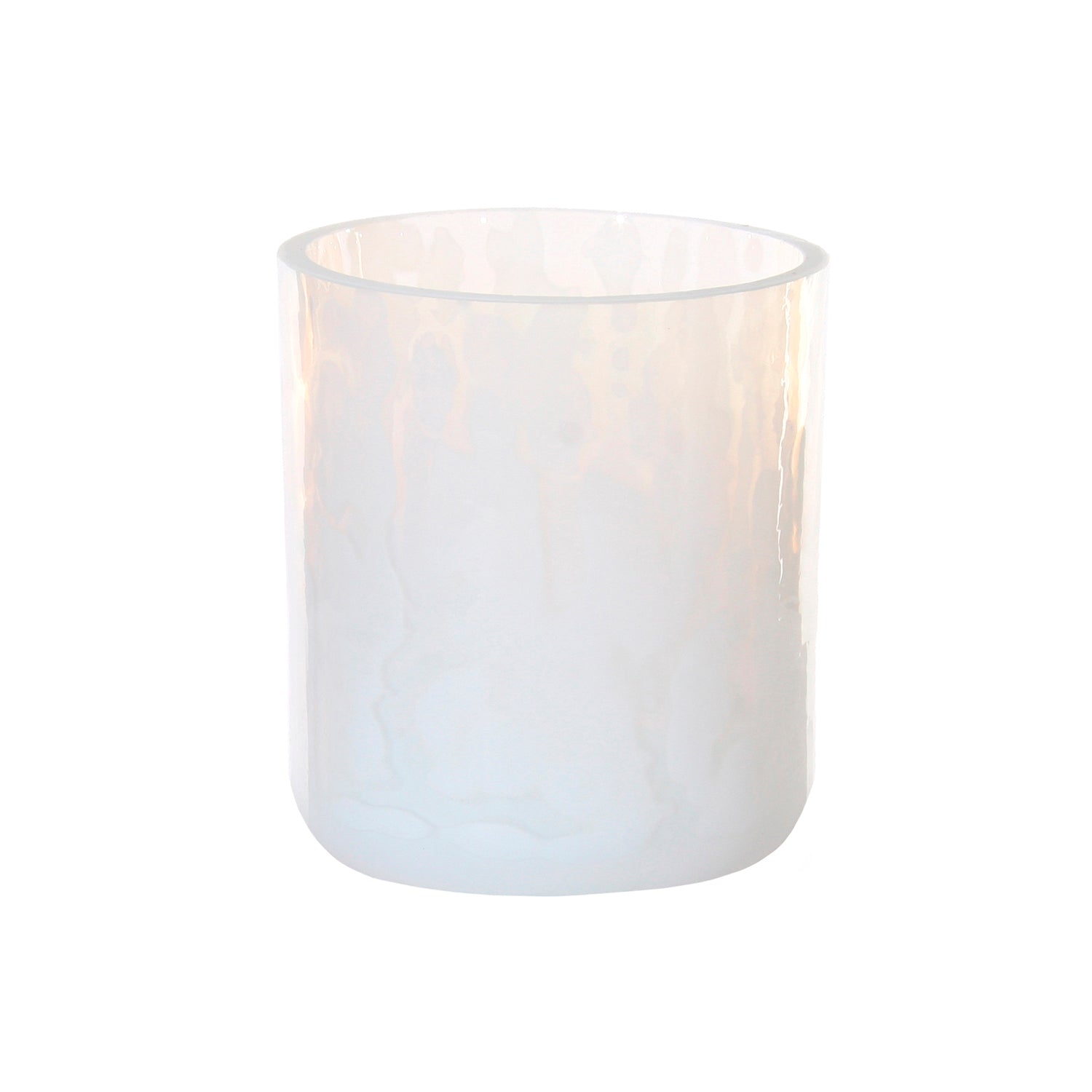 MILKY WHITE GLASS CANDLE HOLDER