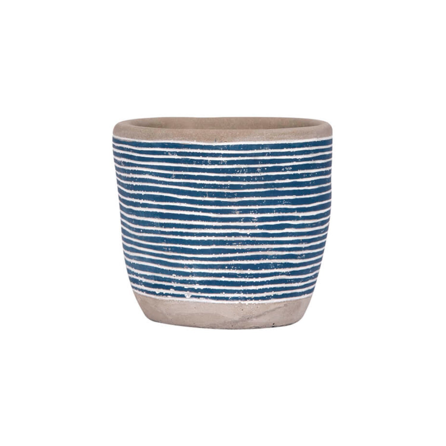 STRIPED CEMENT CANDLE HOLDER