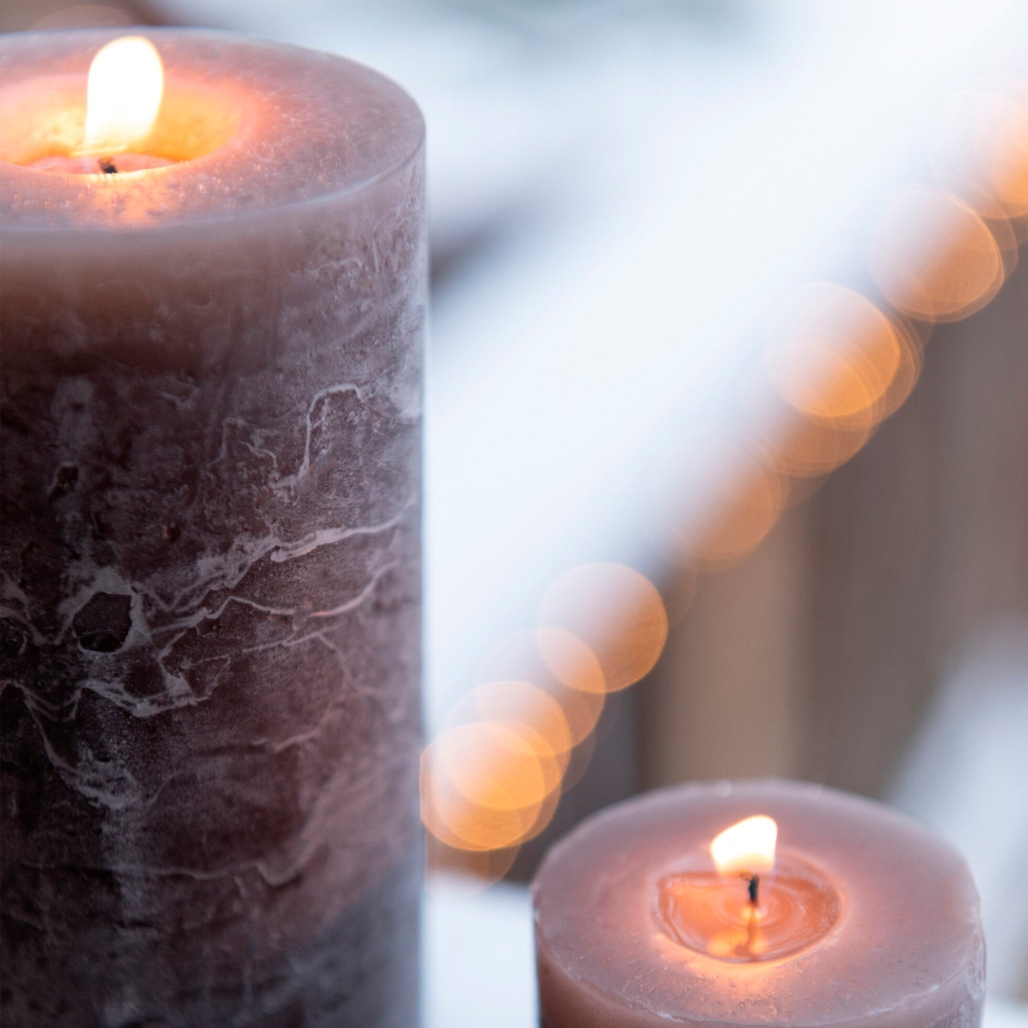 DARK GRAY CYLINDRICAL CANDLE L