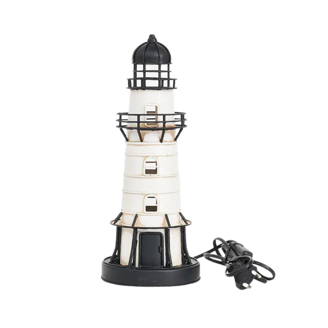 FARO DE METAL CON LED NEGRO