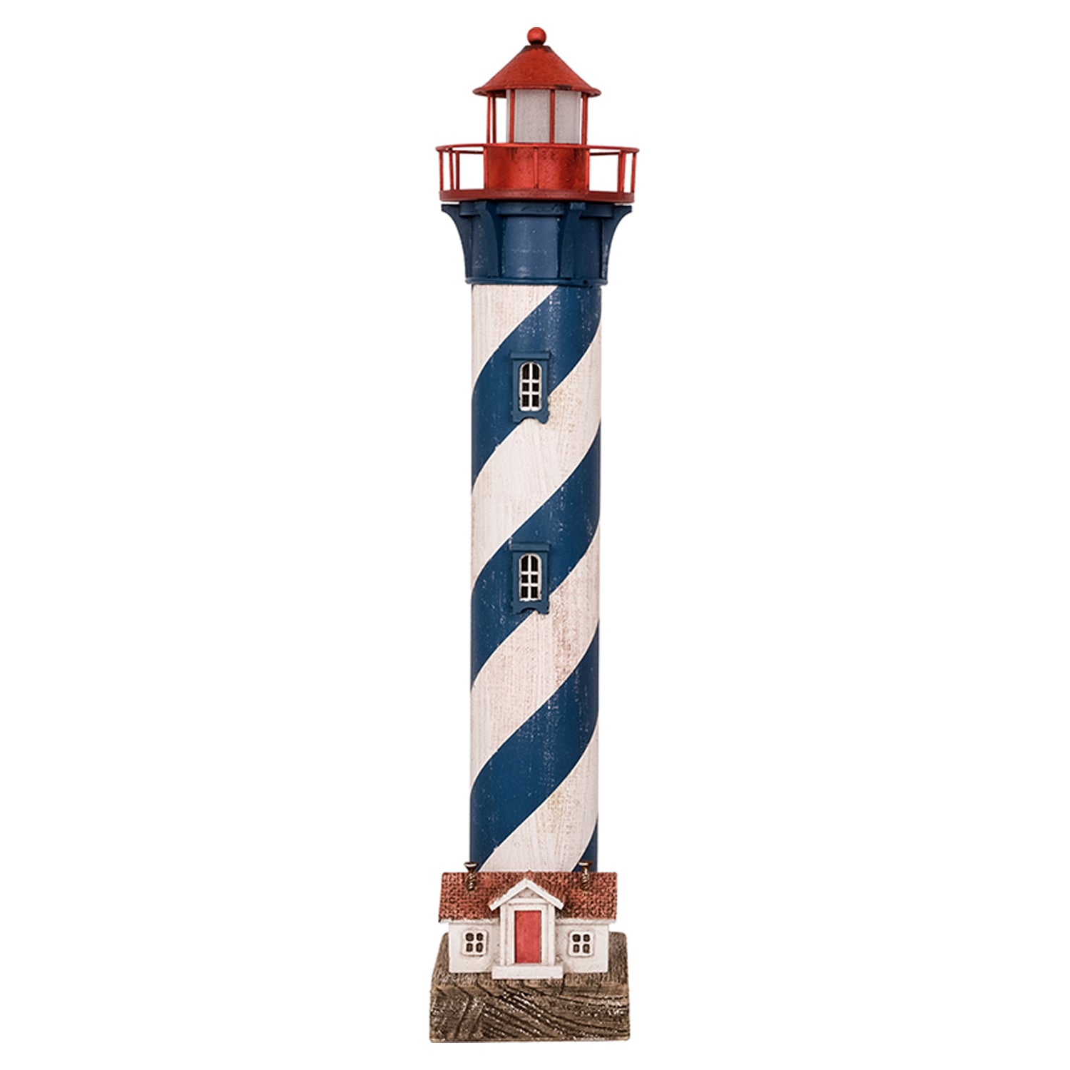 LIGHTHOUSE WITH BLUE STRIPES LIGHT