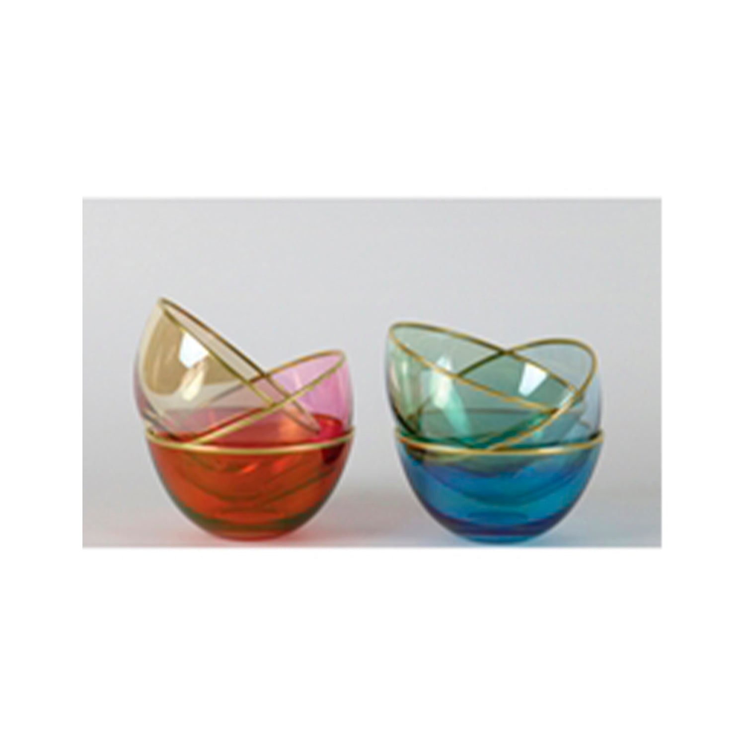 COLORED GLASS BOWLS X 6