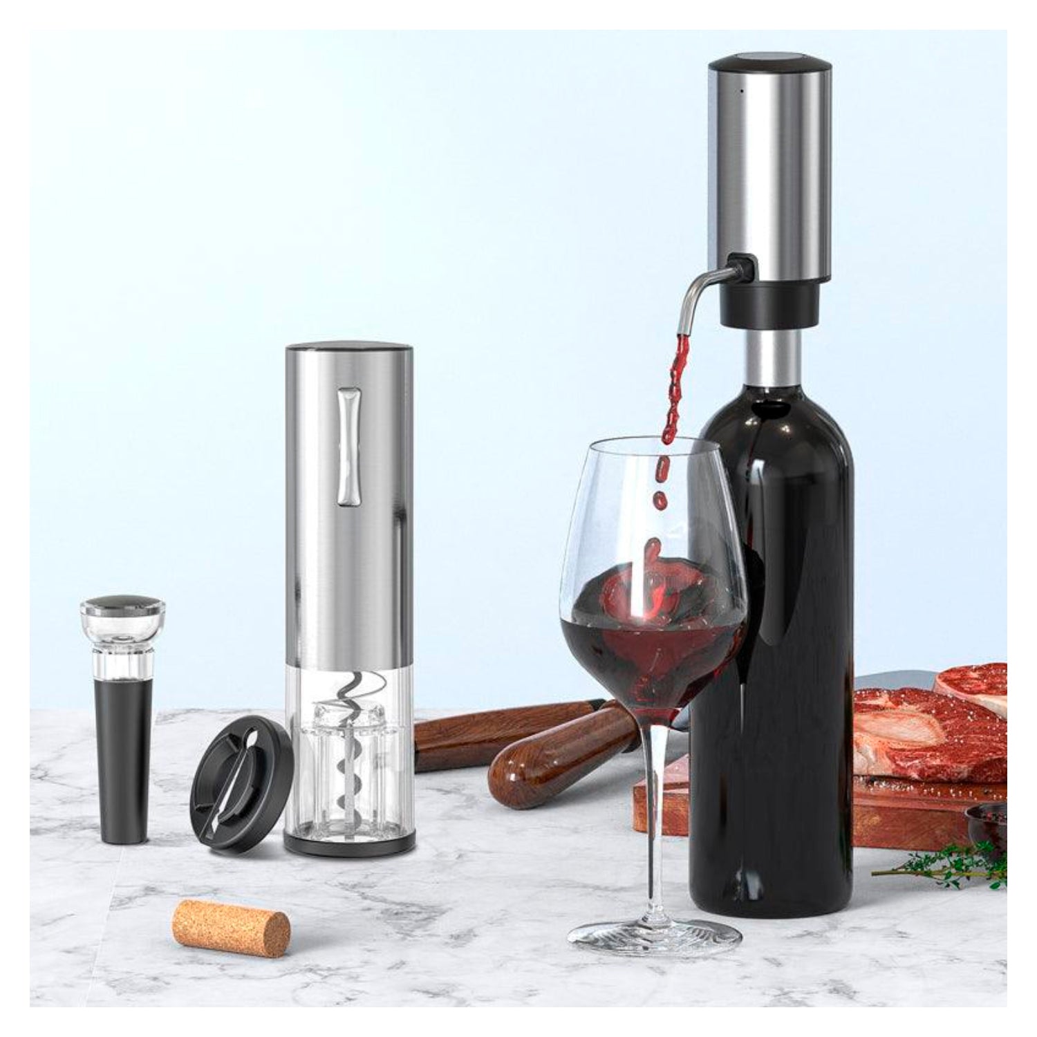 SACA CORCHO ELECTRICO RECARGABLE CON SERVIDOR DE VINO RECARGABLE